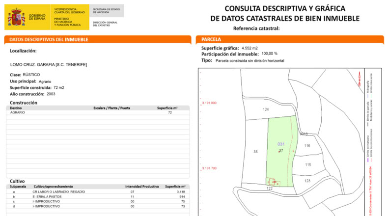 Santa Creu de Tenerife - Santo Domingo de Garafía - 4552m2