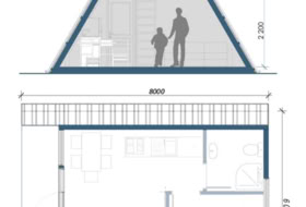 Casa prefabricada modular Aframe Plànols