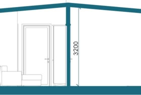 Casa prefabricada modular Flat House altura mínima del tejado 2.7m Planos