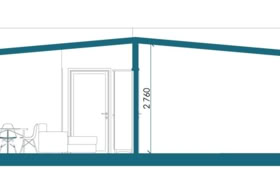 Casa prefabricada modular Flat House altura mínima del tejado 2.2m Plànols