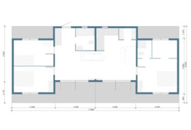 Casa prefabricada modular Double Flat Plànols