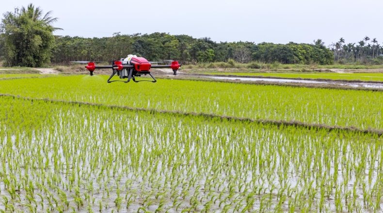 Imagen de un dron que hace posible la agricultura 4.0