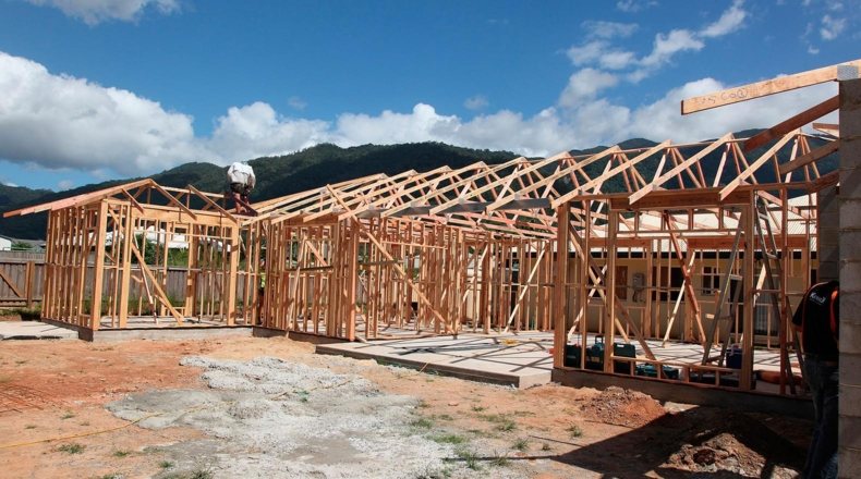Casas sostenibles. Imagen de la estructura de una casa sostenible