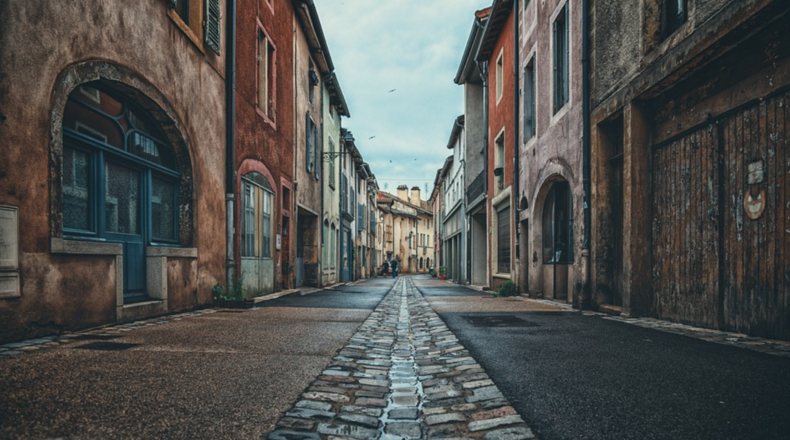 Imagen de una calle de un pueblo de España