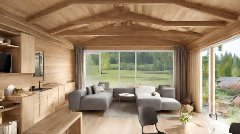 Diseño interior de una casa prefabricada